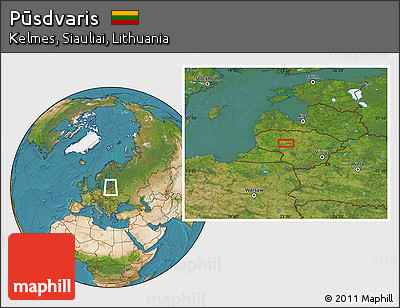 Satellite Location Map of Pūsdvaris