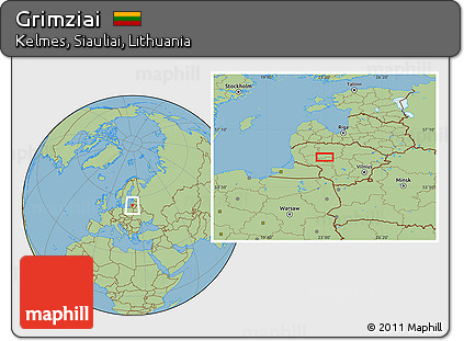 Savanna Style Location Map of Grimziai