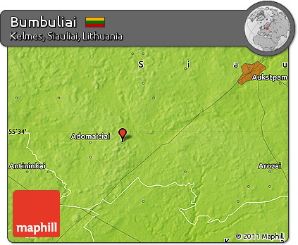 Physical Map of Bumbuliai