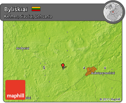 Physical Map of Byliškiai