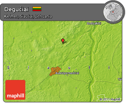 Physical Map of Degučiai