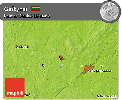 Physical Map of Gaštynai