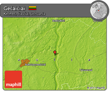 Physical Map of Gečaičiai