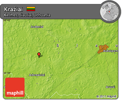 Physical Map of Kražiai