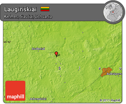Physical Map of Laugiriškiai
