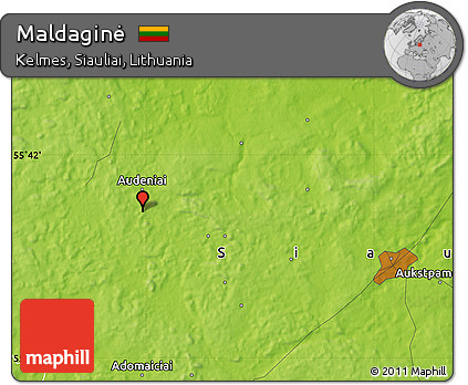 Physical Map of Maldaginė