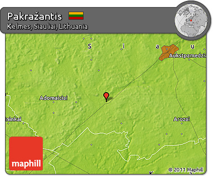 Physical Map of Pakražantis