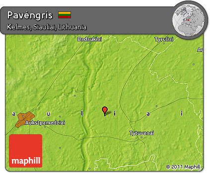 Physical Map of Pavėngris