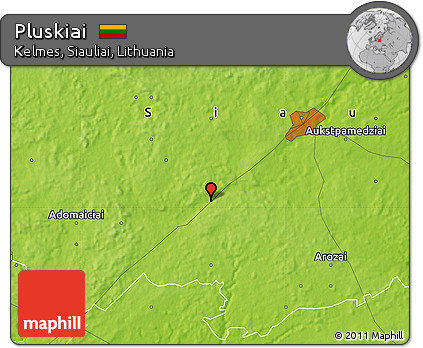 Physical Map of Pluskiai