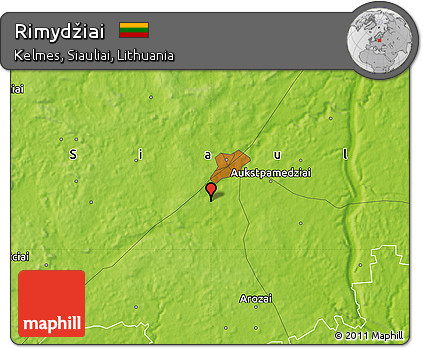 Physical Map of Rimydžiai