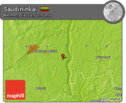 Physical Map of Saudininkai