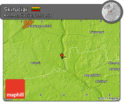 Physical Map of Skiručiai