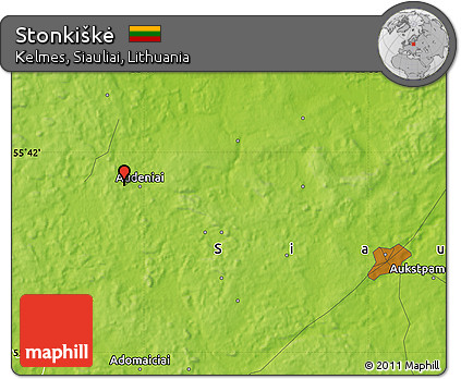Physical Map of Stonkiškė