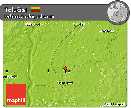 Physical Map of Tolučiai