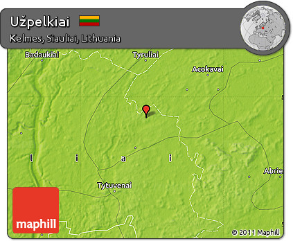 Physical Map of Užpelkiai