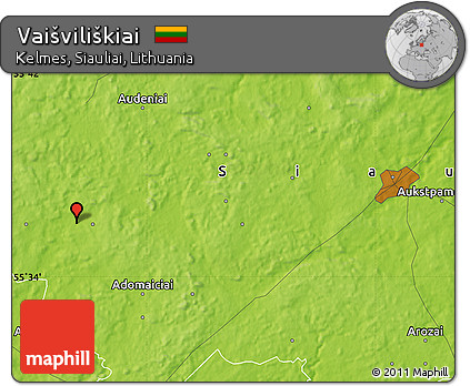 Physical Map of Vaišviliškiai