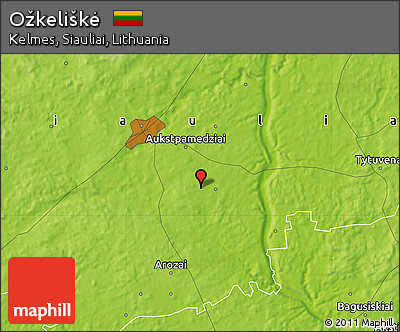 Physical Map of Ožkeliškė