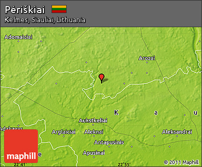 Physical Map of Pėriškiai