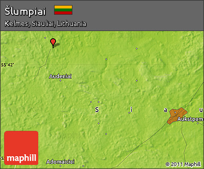 Physical Map of Šlumpiai