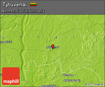 Physical Map of Tytuvėnai