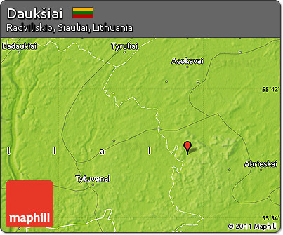 Physical Map of Daukšiai