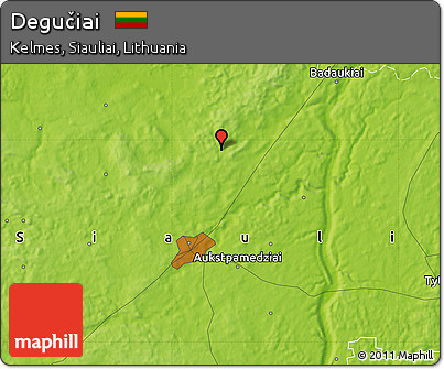 Physical Map of Degučiai