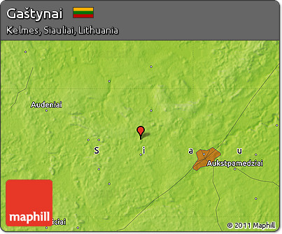 Physical Map of Gaštynai