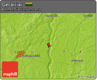 Physical Map of Gečaičiai