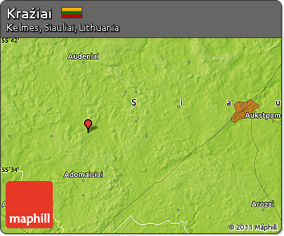 Physical Map of Kražiai