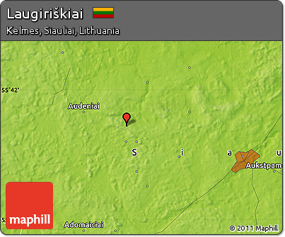 Physical Map of Laugiriškiai