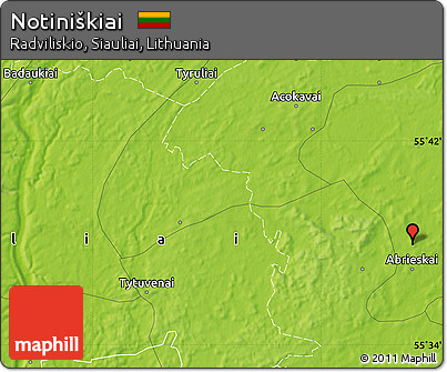 Physical Map of Notiniškiai