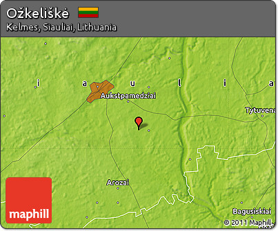 Physical Map of Ožkeliškė
