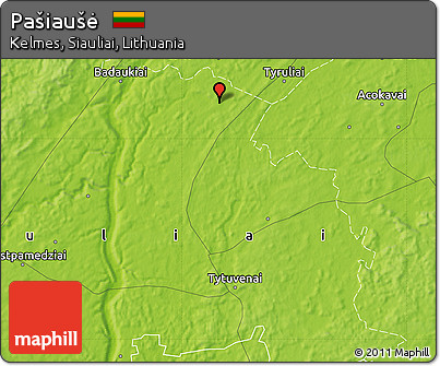 Physical Map of Pašiaušė