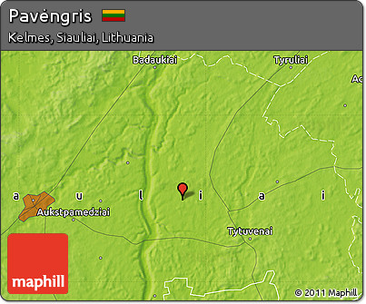 Physical Map of Pavėngris