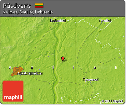 Physical Map of Pūsdvaris