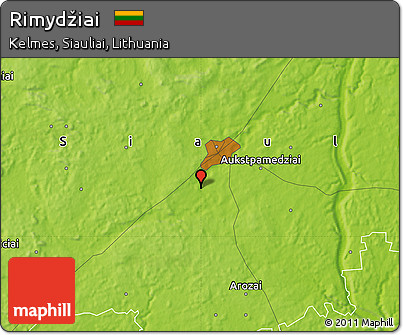 Physical Map of Rimydžiai