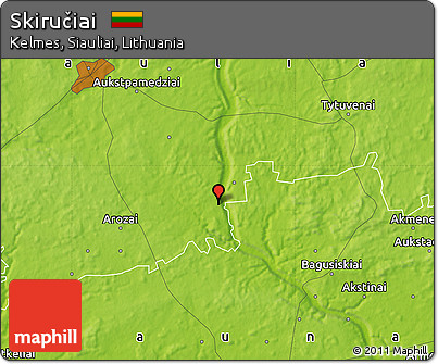 Physical Map of Skiručiai