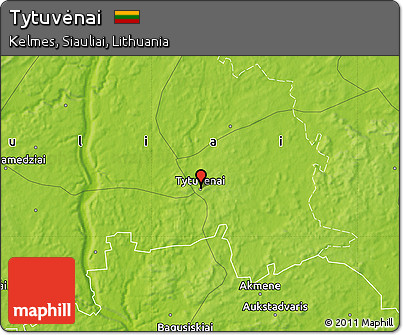 Physical Map of Tytuvėnai