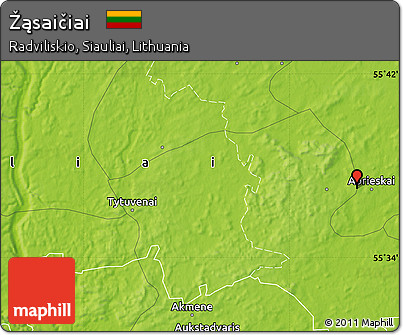Physical Map of Žąsaičiai