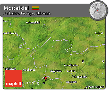 Satellite Map of Mosteikiai