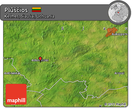 Satellite Map of Plūščios