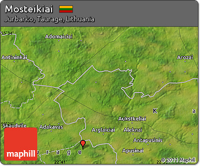 Satellite Map of Mosteikiai