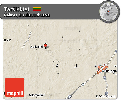 Shaded Relief Map of Taršiškiai