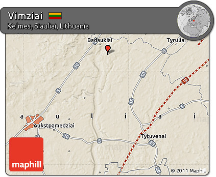 Shaded Relief Map of Vimziai