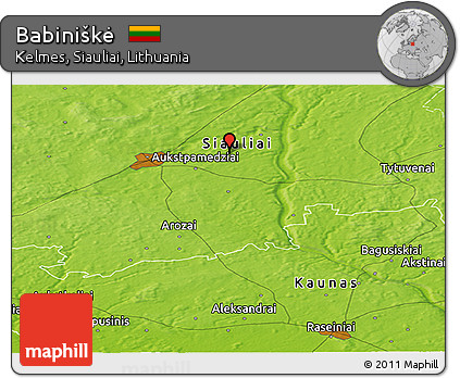 Physical Panoramic Map of Babiniškė