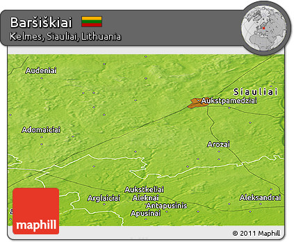 Physical Panoramic Map of Baršiškiai