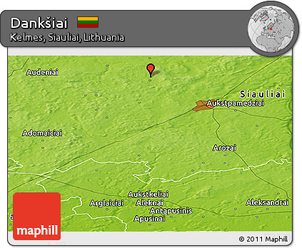 Physical Panoramic Map of Dankšiai