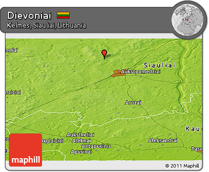 Physical Panoramic Map of Dievoniai