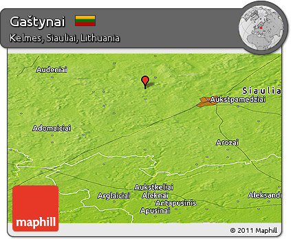 Physical Panoramic Map of Gaštynai