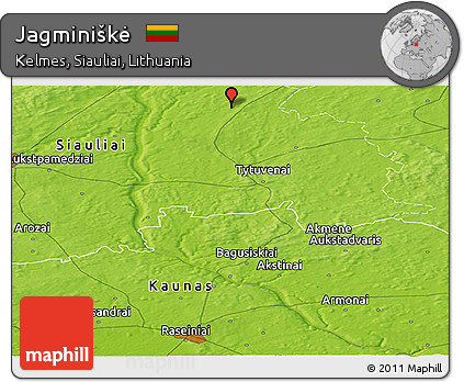 Physical Panoramic Map of Jagminiškė